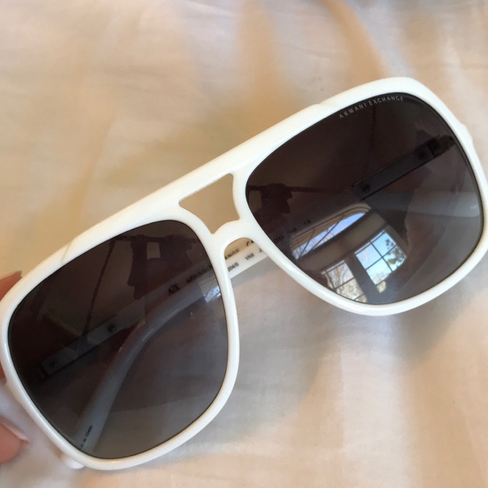 AX white plastic retro aviators